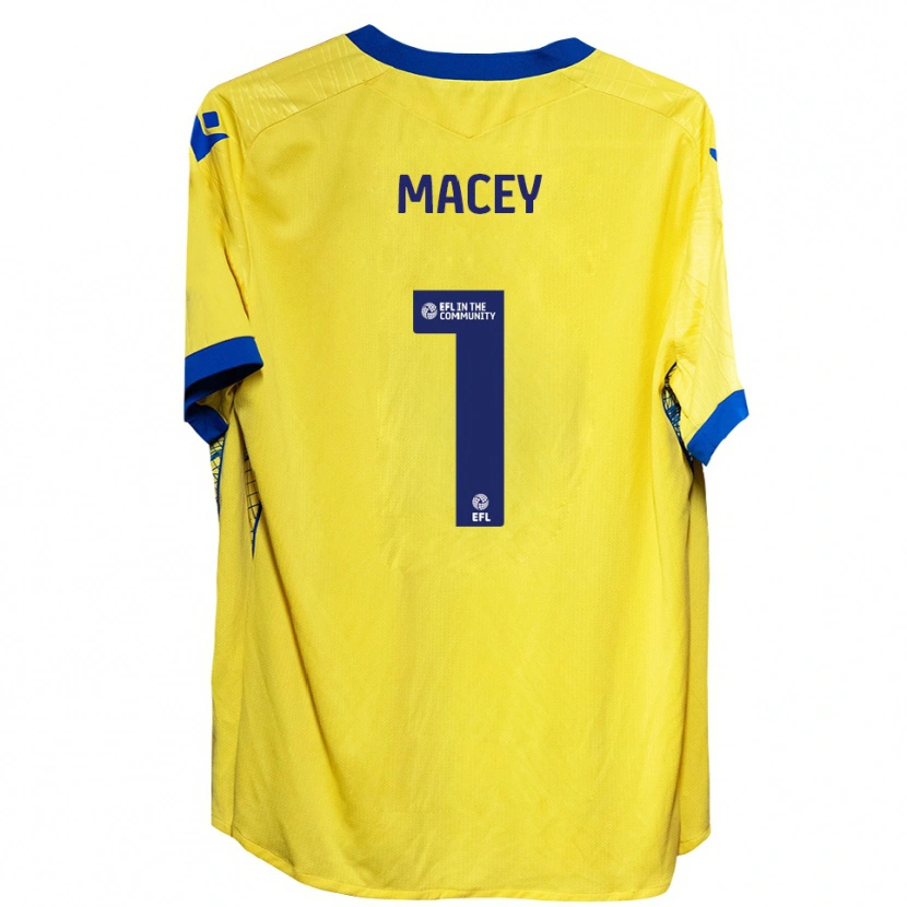 Danxen Hombre Camiseta Matt Macey #1 Amarillo Azul 2ª Equipación 2025/26 La Camisa México
