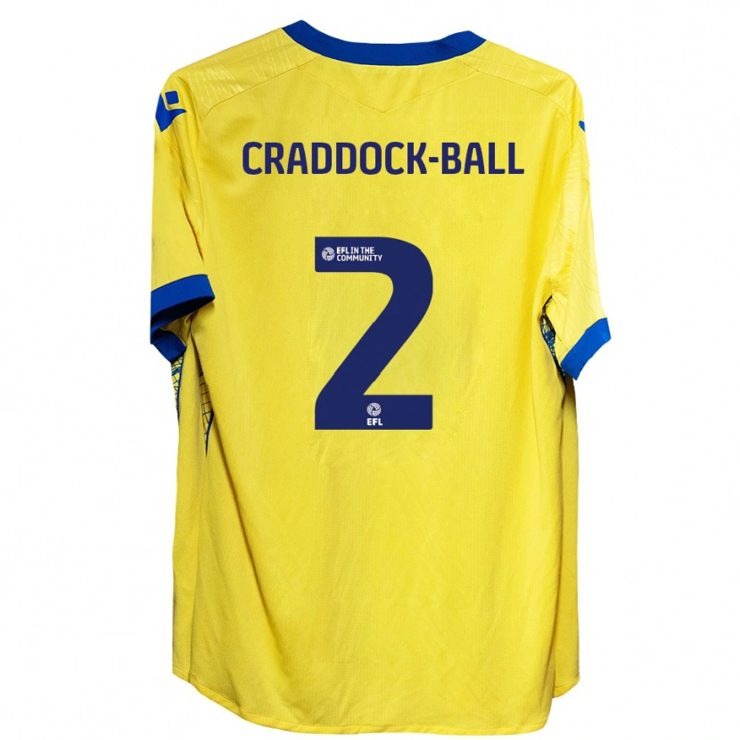 Danxen Hombre Camiseta Jac Craddock-Ball #2 Amarillo Azul 2ª Equipación 2025/26 La Camisa México