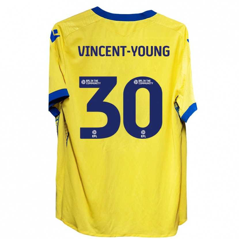 Danxen Hombre Camiseta Kane Vincent-Young #30 Amarillo Azul 2ª Equipación 2025/26 La Camisa México