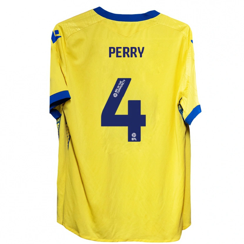 Danxen Hombre Camiseta Ben Perry #4 Amarillo Azul 2ª Equipación 2025/26 La Camisa México
