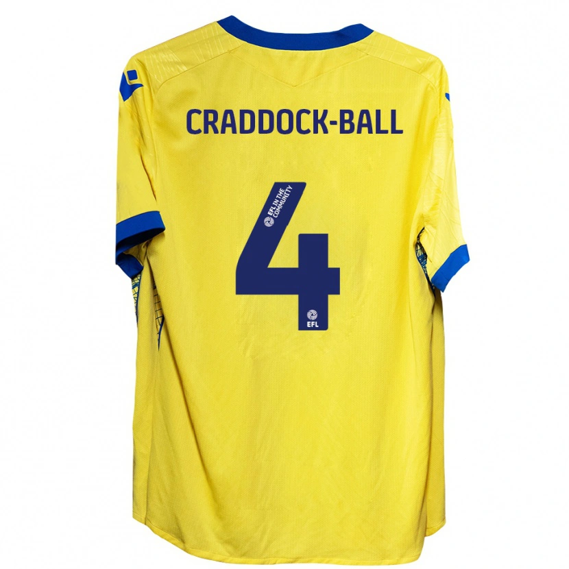 Danxen Hombre Camiseta Cassie Craddock-Ball #4 Amarillo Azul 2ª Equipación 2025/26 La Camisa México