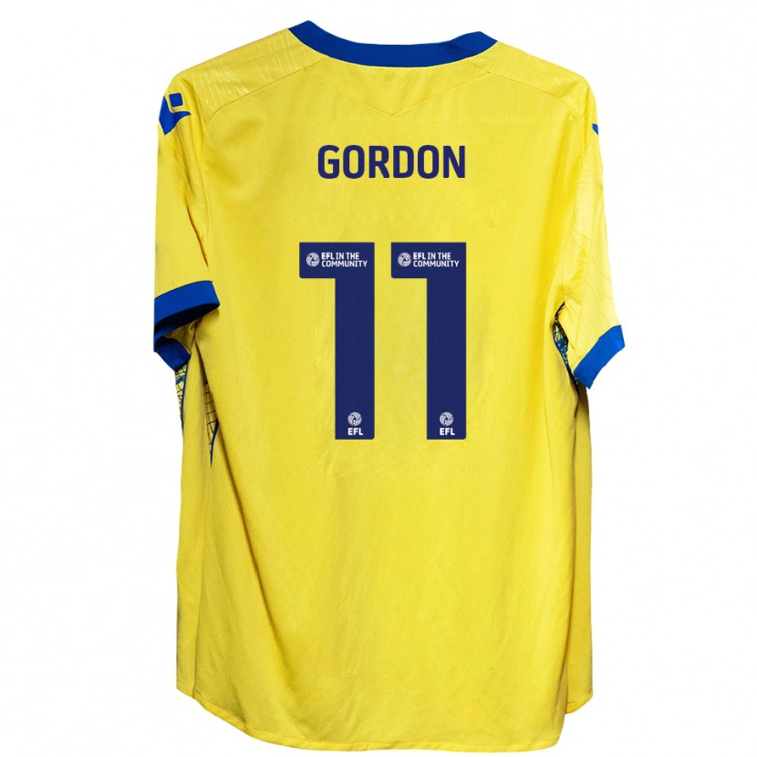 Danxen Hombre Camiseta John-Kymani Gordon #11 Amarillo Azul 2ª Equipación 2025/26 La Camisa México