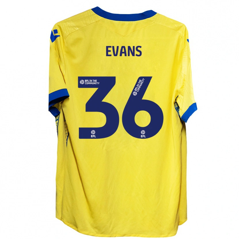 Danxen Hombre Camiseta Makise Evans #36 Amarillo Azul 2ª Equipación 2025/26 La Camisa México