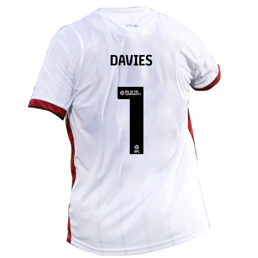 Danxen Hombre Camiseta Harvey Davies #1 Blanco Rojo Negro 2ª Equipación 2025/26 La Camisa México
