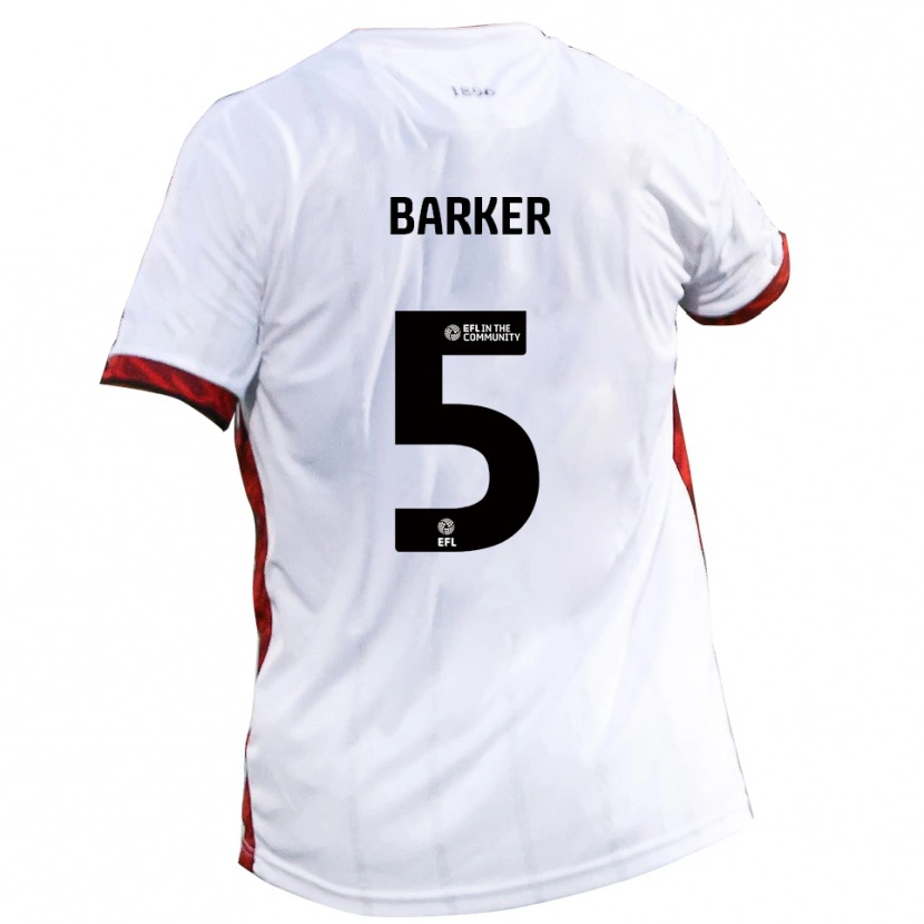 Danxen Hombre Camiseta Charlie Barker #5 Blanco Rojo Negro 2ª Equipación 2025/26 La Camisa México