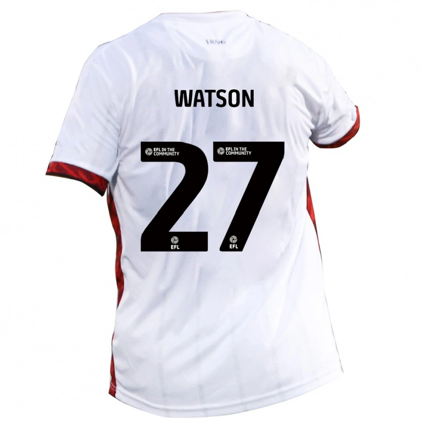 Danxen Hombre Camiseta Louie Watson #27 Blanco Rojo Negro 2ª Equipación 2025/26 La Camisa México