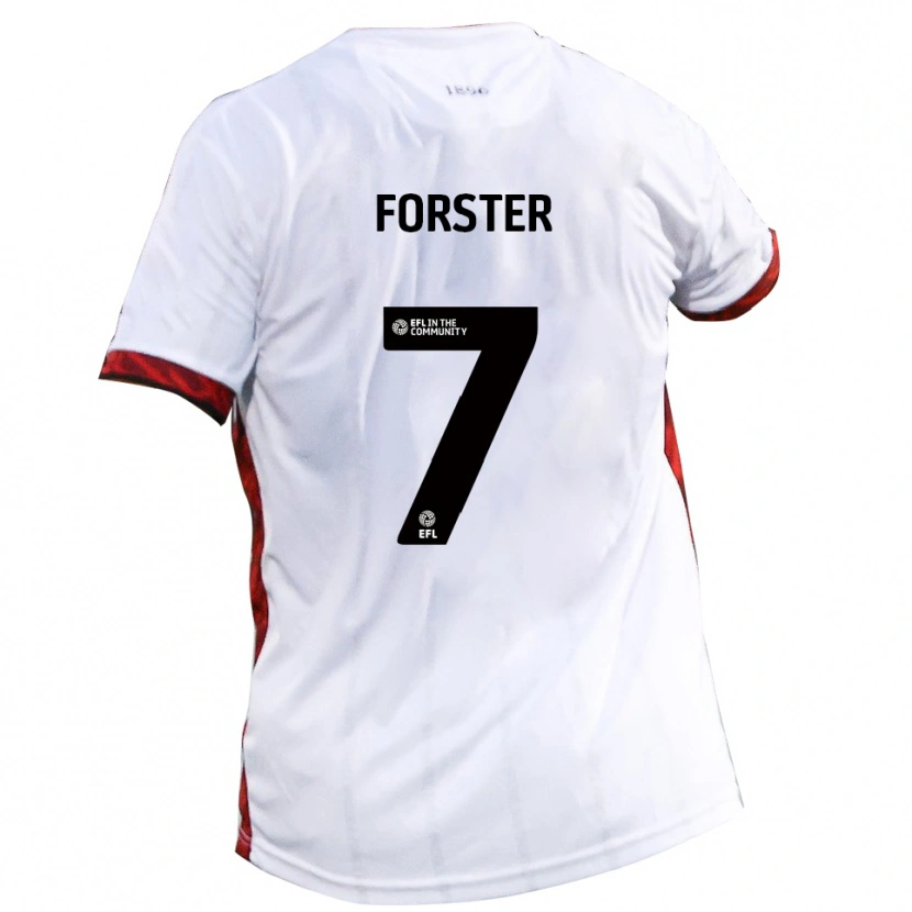 Danxen Hombre Camiseta Harry Forster #7 Blanco Rojo Negro 2ª Equipación 2025/26 La Camisa México