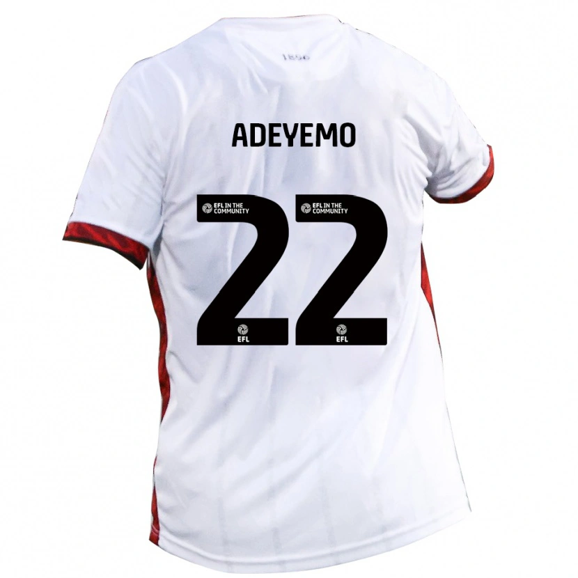 Danxen Hombre Camiseta Ade Adeyemo #22 Blanco Rojo Negro 2ª Equipación 2025/26 La Camisa México