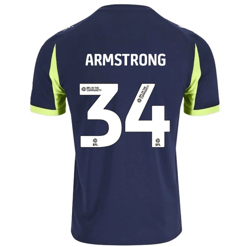 Danxen Hombre Camiseta Oliver Armstrong #34 Azul Marino Verde Fluorescente 2ª Equipación 2025/26 La Camisa México