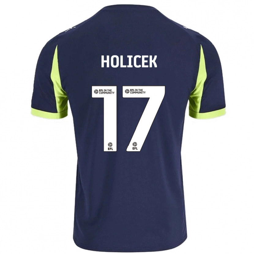 Danxen Hombre Camiseta Matus Holicek #17 Azul Marino Verde Fluorescente 2ª Equipación 2025/26 La Camisa México