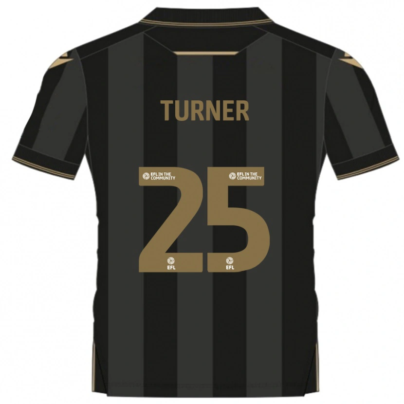 Danxen Hombre Camiseta Jake Turner #25 Negro Dorado 2ª Equipación 2025/26 La Camisa México