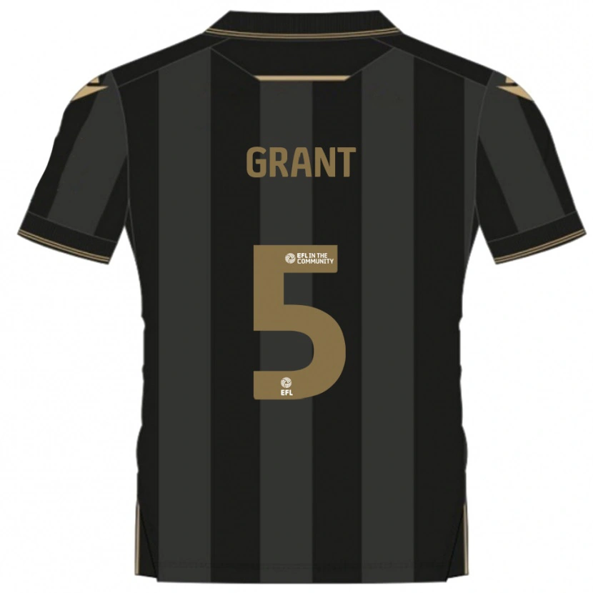Danxen Hombre Camiseta Nayan Grant #5 Negro Dorado 2ª Equipación 2025/26 La Camisa México