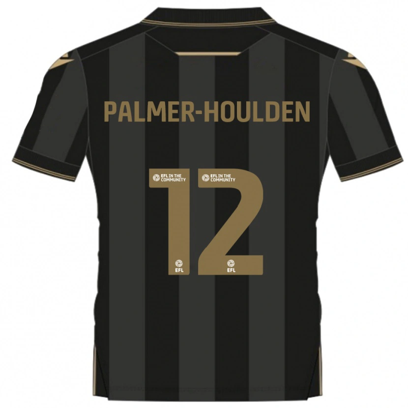 Danxen Hombre Camiseta Seb Palmer-Houlden #12 Negro Dorado 2ª Equipación 2025/26 La Camisa México