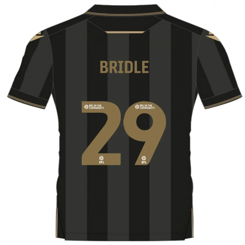 Danxen Hombre Camiseta Harry Bridle #29 Negro Dorado 2ª Equipación 2025/26 La Camisa México