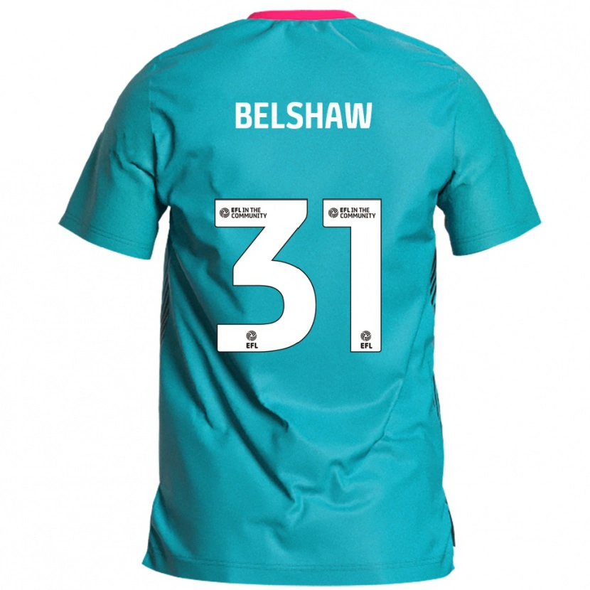 Danxen Hombre Camiseta James Belshaw #31 Celeste Rosa 2ª Equipación 2025/26 La Camisa México