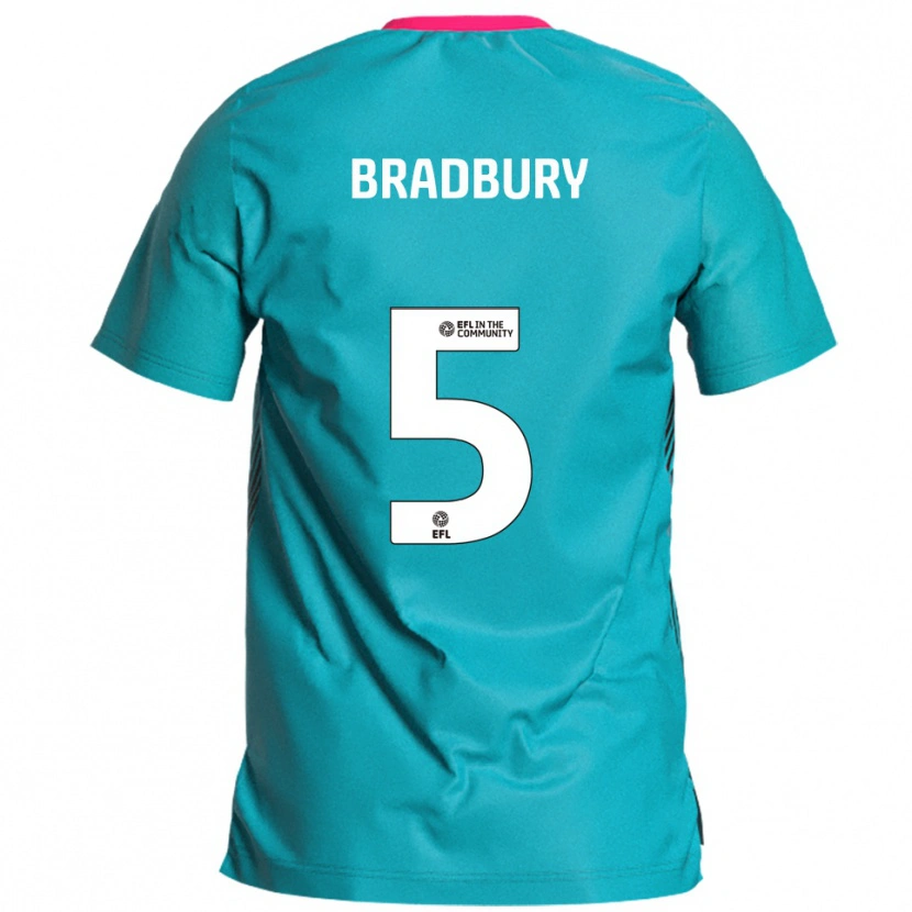 Danxen Hombre Camiseta Tom Bradbury #5 Celeste Rosa 2ª Equipación 2025/26 La Camisa México