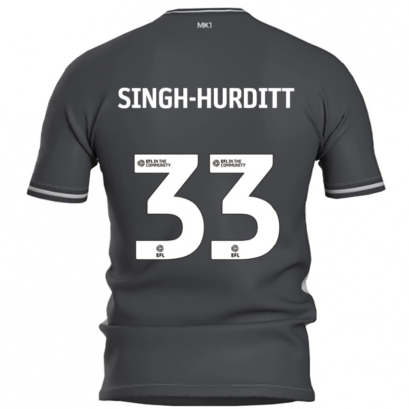 Danxen Hombre Camiseta Damerai Singh-Hurditt #33 Gris Plata 2ª Equipación 2025/26 La Camisa México