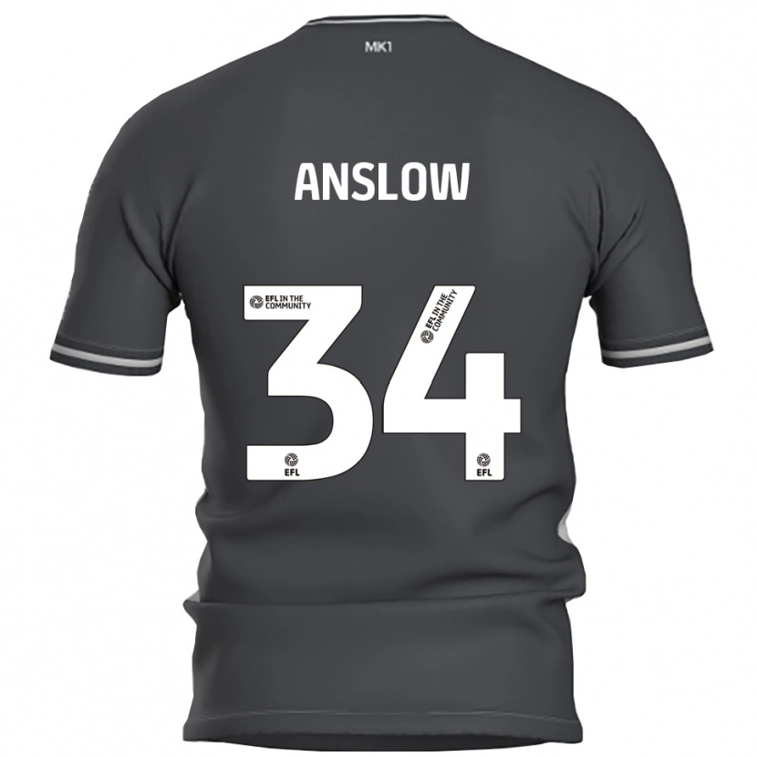 Danxen Hombre Camiseta Lauren Anslow #34 Gris Plata 2ª Equipación 2025/26 La Camisa México