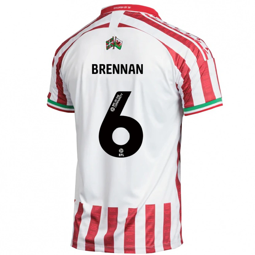 Danxen Hombre Camiseta Ciaran Brennan #6 Rojo Blanco 2ª Equipación 2025/26 La Camisa México