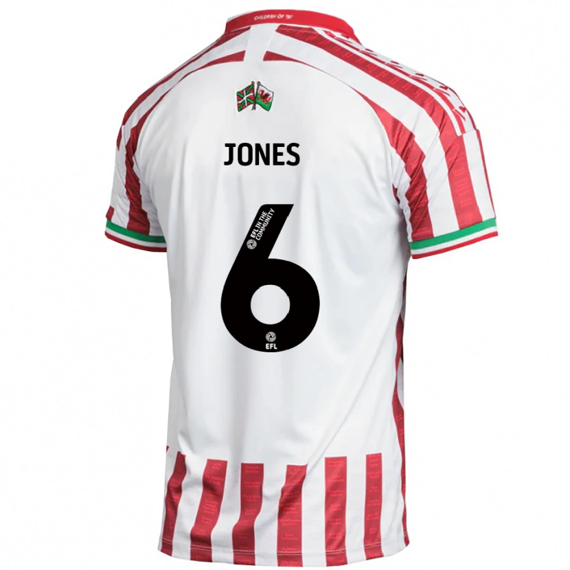 Danxen Hombre Camiseta George Jones #6 Rojo Blanco 2ª Equipación 2025/26 La Camisa México
