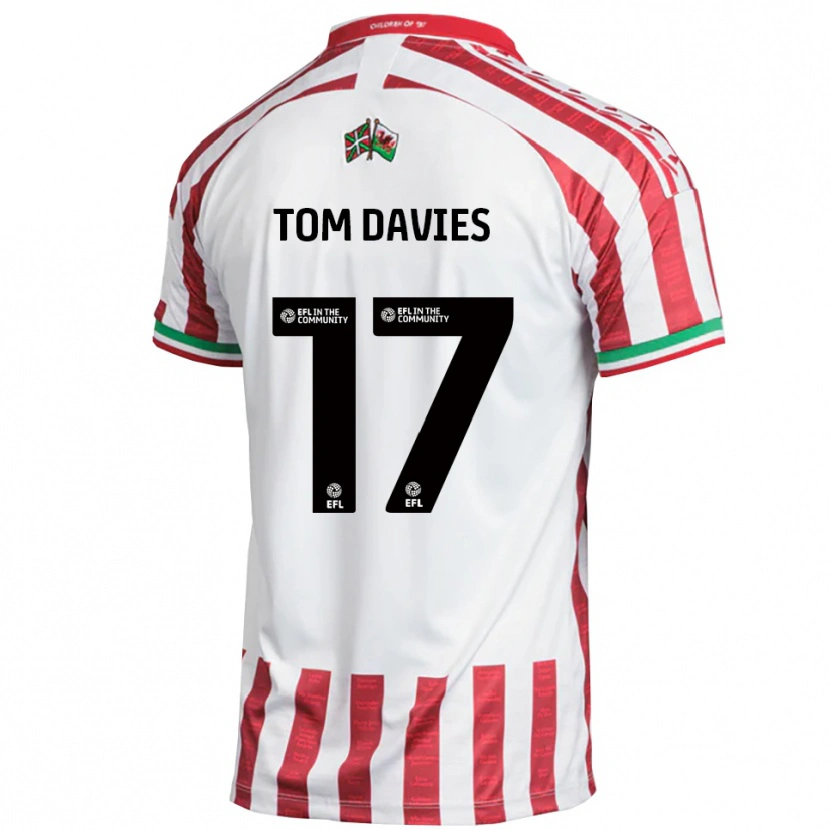 Danxen Hombre Camiseta Tom Davies #17 Rojo Blanco 2ª Equipación 2025/26 La Camisa México