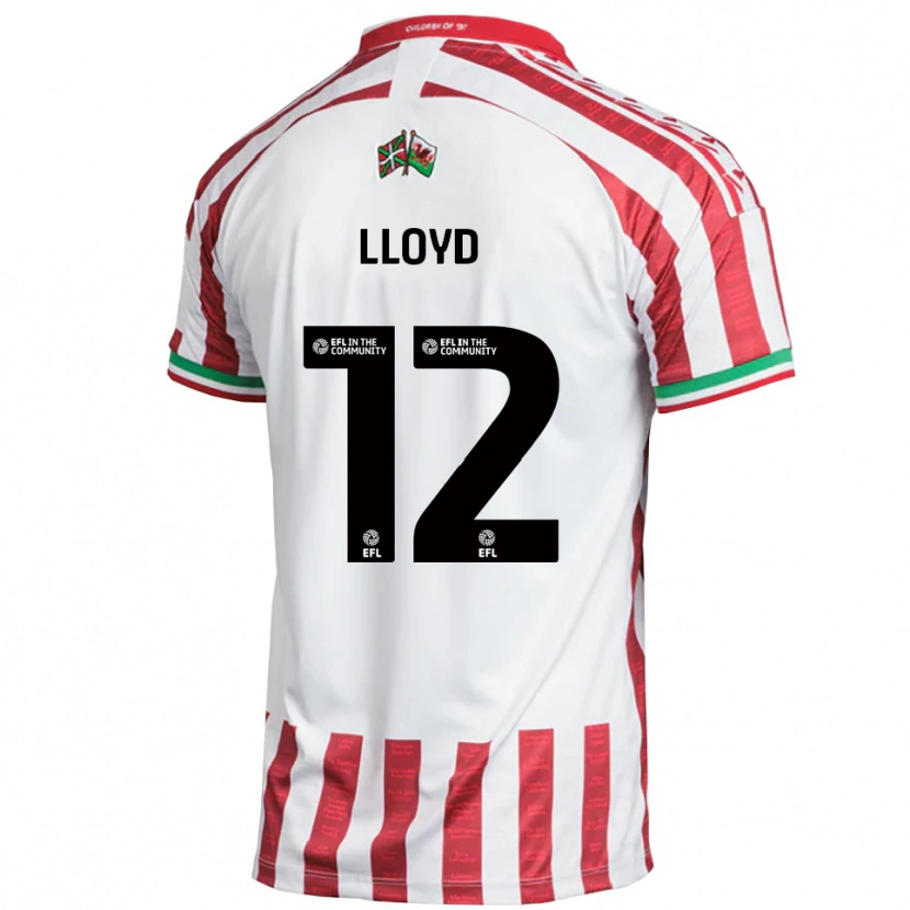 Danxen Hombre Camiseta Tomos Lloyd #12 Rojo Blanco 2ª Equipación 2025/26 La Camisa México