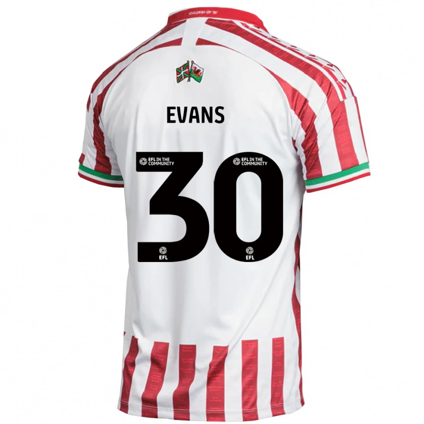 Danxen Hombre Camiseta Corey Evans #30 Rojo Blanco 2ª Equipación 2025/26 La Camisa México