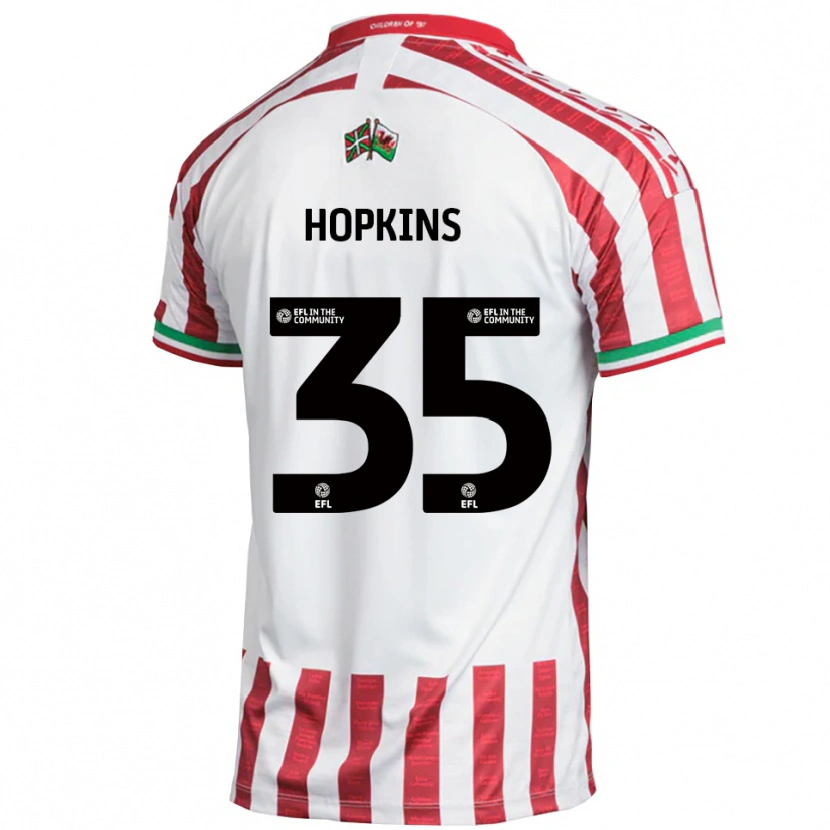 Danxen Hombre Camiseta Bailey Hopkins #35 Rojo Blanco 2ª Equipación 2025/26 La Camisa México