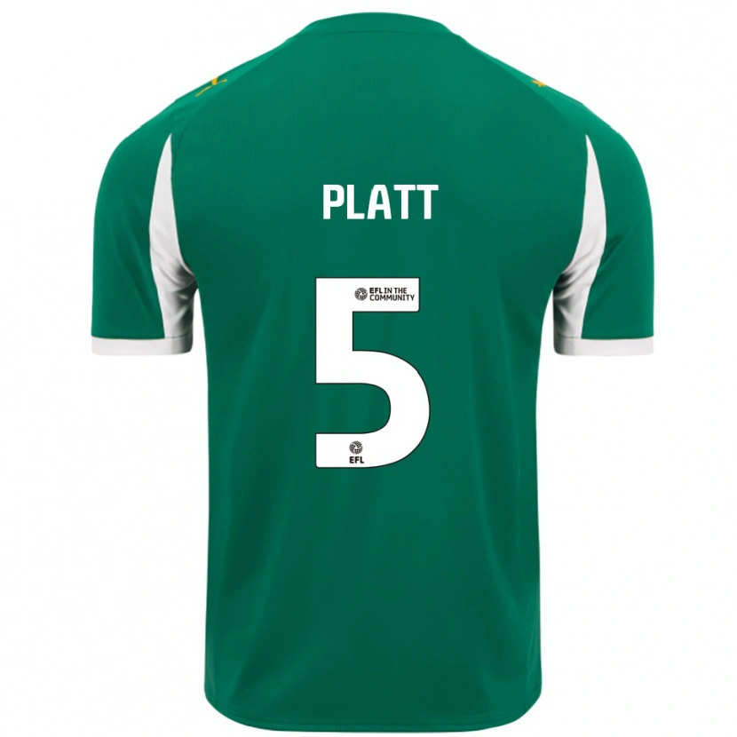 Danxen Hombre Camiseta Matty Platt #5 Verde Blanco 2ª Equipación 2025/26 La Camisa México