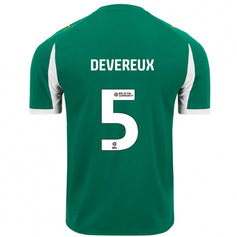 Danxen Hombre Camiseta Frankie Devereux #5 Verde Blanco 2ª Equipación 2025/26 La Camisa México