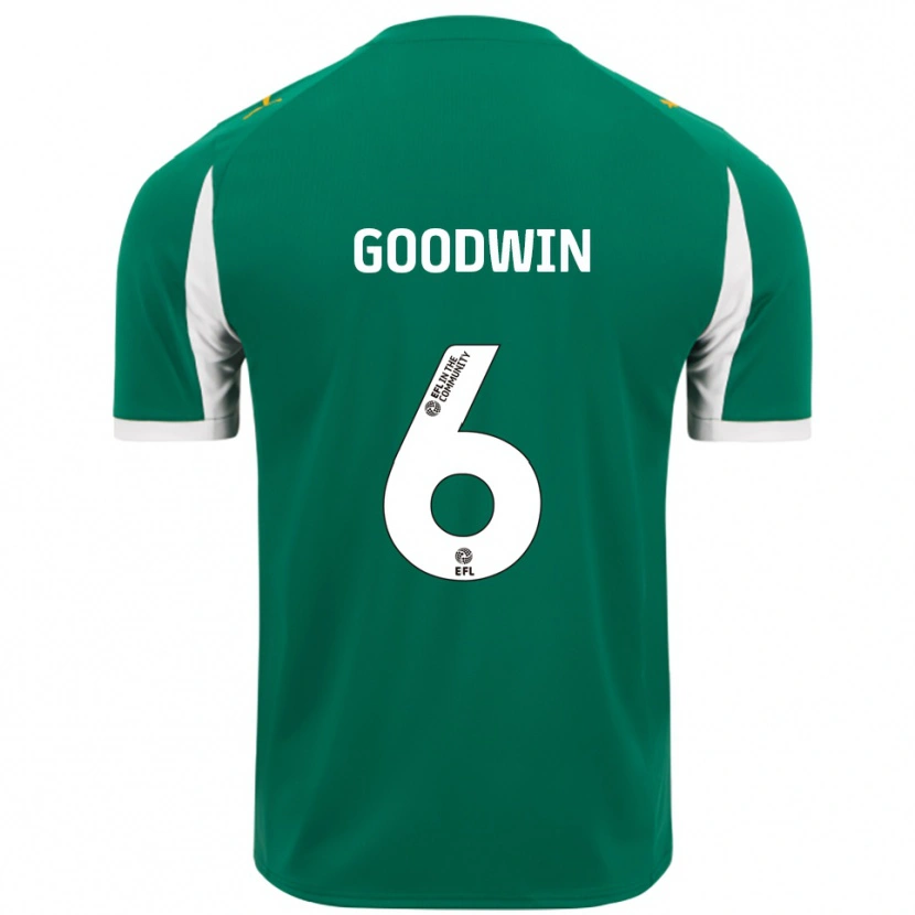 Danxen Hombre Camiseta Alfie Goodwin #6 Verde Blanco 2ª Equipación 2025/26 La Camisa México