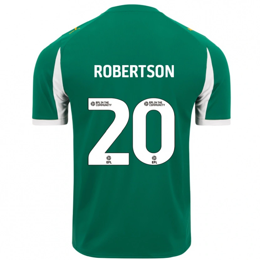 Danxen Hombre Camiseta Scott Robertson #20 Verde Blanco 2ª Equipación 2025/26 La Camisa México