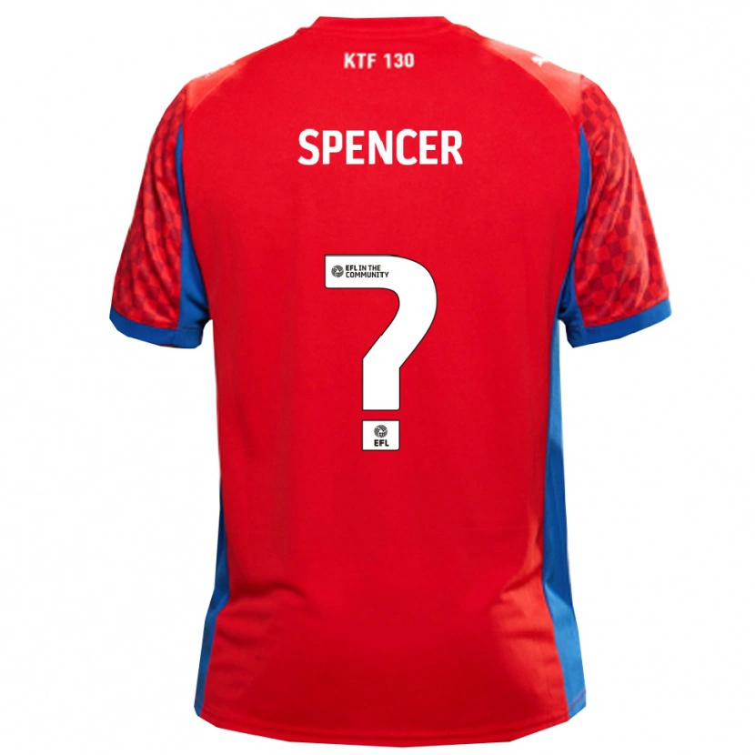 Danxen Hombre Camiseta Ryan Spencer #0 Rojo Azul 2ª Equipación 2025/26 La Camisa México