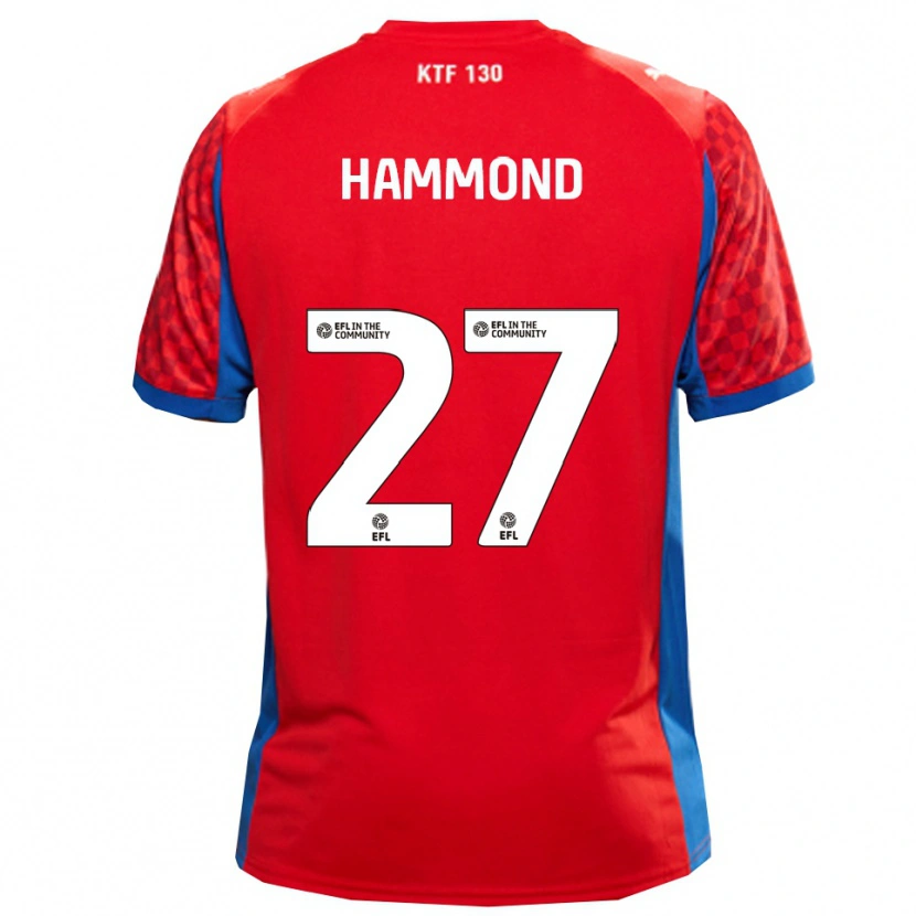 Danxen Hombre Camiseta Oliver Hammond #27 Rojo Azul 2ª Equipación 2025/26 La Camisa México