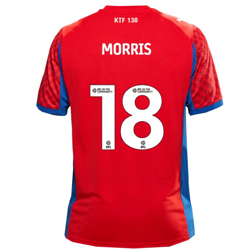 Danxen Hombre Camiseta Kieron Morris #18 Rojo Azul 2ª Equipación 2025/26 La Camisa México