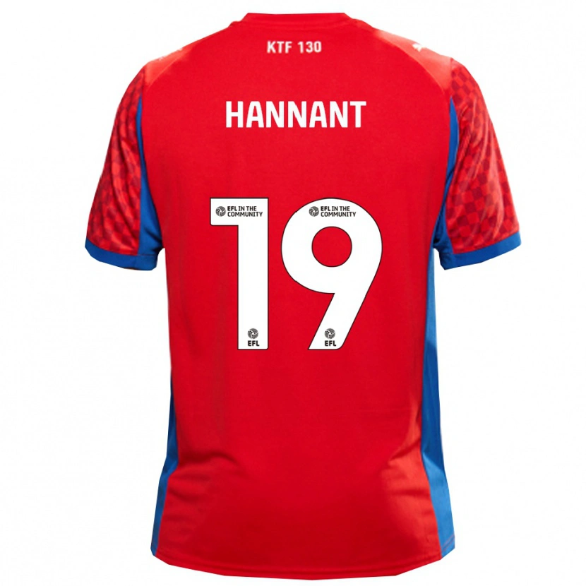 Danxen Hombre Camiseta Luke Hannant #19 Rojo Azul 2ª Equipación 2025/26 La Camisa México