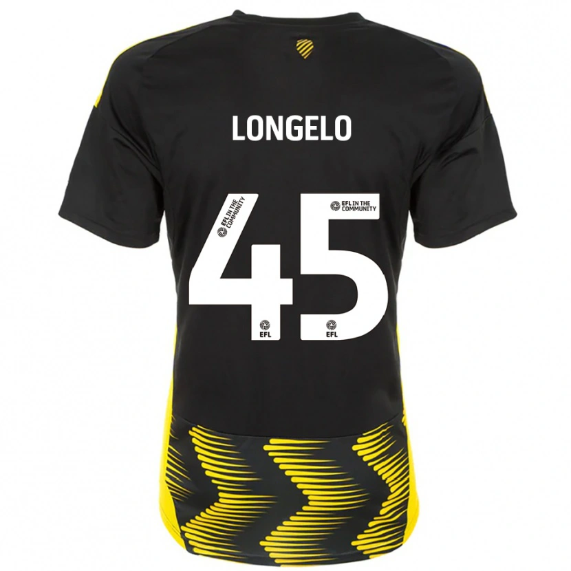 Danxen Hombre Camiseta Rosaire Longelo #45 Negro Amarillo 2ª Equipación 2025/26 La Camisa México