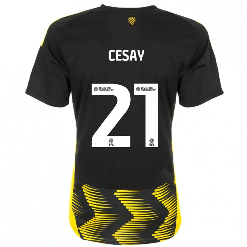 Danxen Hombre Camiseta Kallum Cesay #21 Negro Amarillo 2ª Equipación 2025/26 La Camisa México