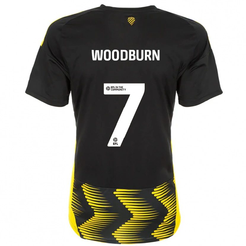 Danxen Hombre Camiseta Ben Woodburn #7 Negro Amarillo 2ª Equipación 2025/26 La Camisa México