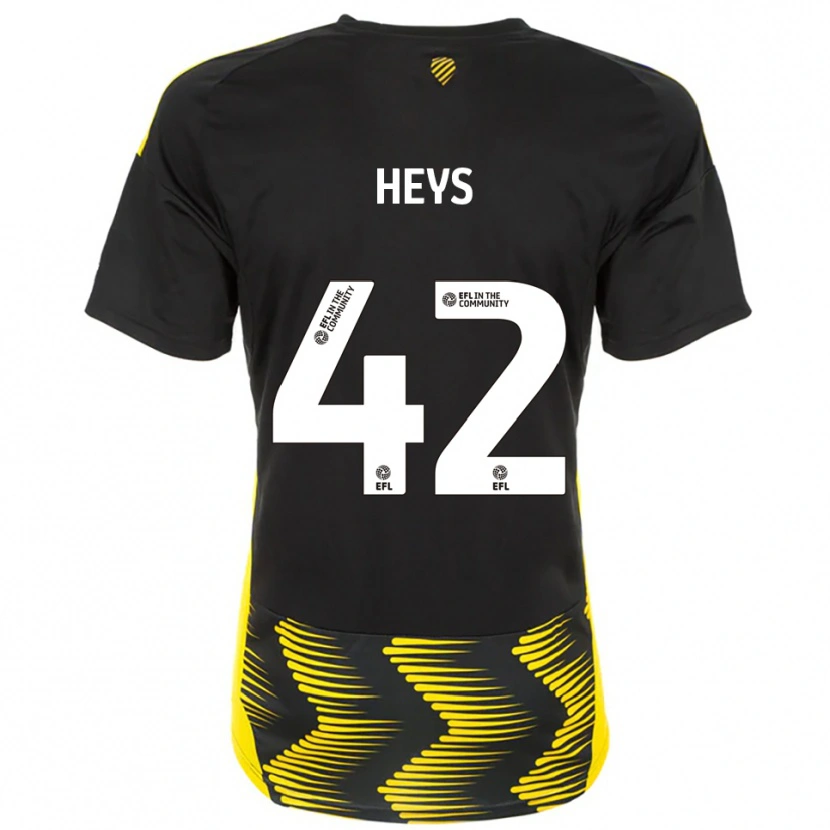 Danxen Hombre Camiseta Marshall Heys #42 Negro Amarillo 2ª Equipación 2025/26 La Camisa México