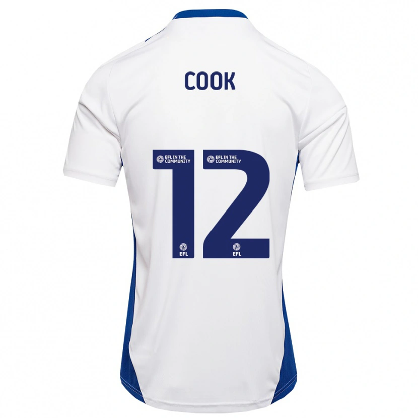Danxen Hombre Camiseta Izzy Cook #12 Blanco Azul 2ª Equipación 2025/26 La Camisa México