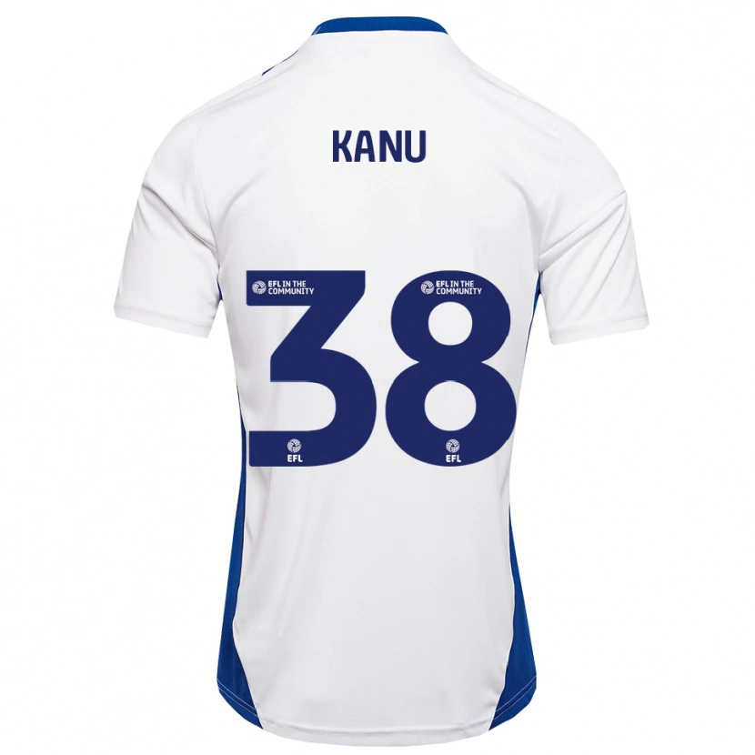 Danxen Hombre Camiseta Abu Kanu #38 Blanco Azul 2ª Equipación 2025/26 La Camisa México