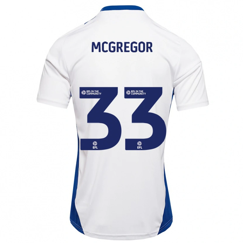 Danxen Hombre Camiseta Joel Mcgregor #33 Blanco Azul 2ª Equipación 2025/26 La Camisa México