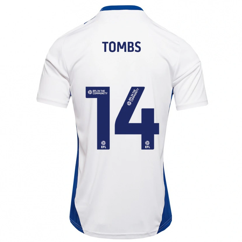 Danxen Hombre Camiseta Finlay Tombs #14 Blanco Azul 2ª Equipación 2025/26 La Camisa México