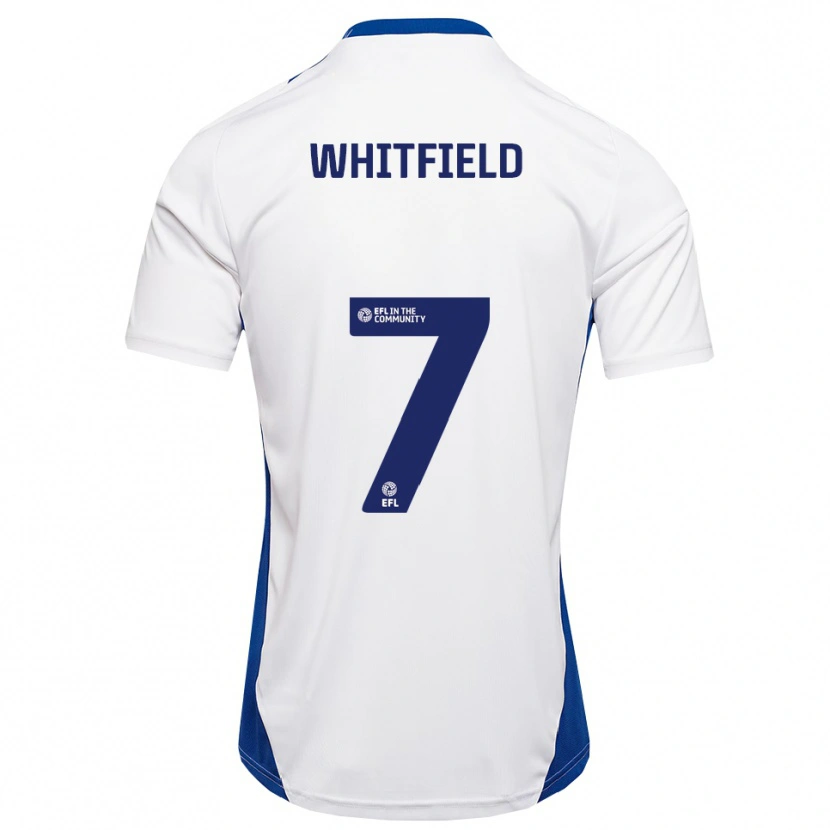 Danxen Hombre Camiseta Max Whitfield #7 Blanco Azul 2ª Equipación 2025/26 La Camisa México