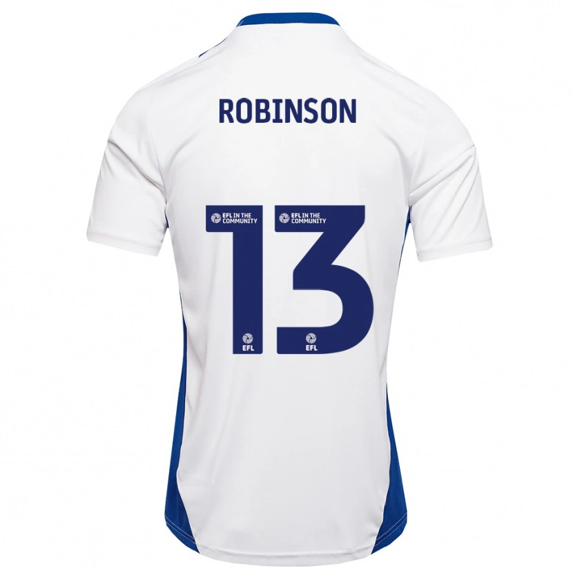 Danxen Hombre Camiseta Anton Robinson #13 Blanco Azul 2ª Equipación 2025/26 La Camisa México