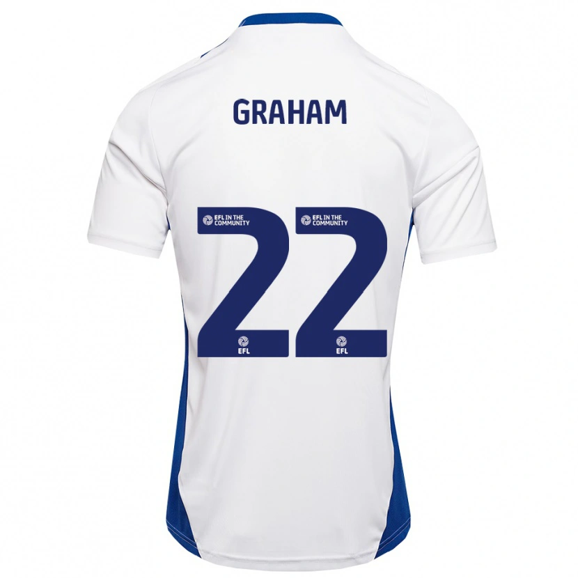 Danxen Hombre Camiseta Jess Graham #22 Blanco Azul 2ª Equipación 2025/26 La Camisa México