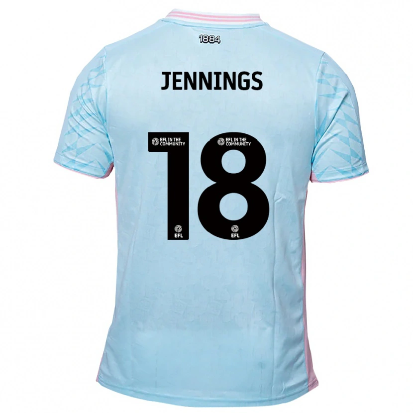 Danxen Hombre Camiseta Connor Jennings #18 Celeste Rosa 2ª Equipación 2025/26 La Camisa México
