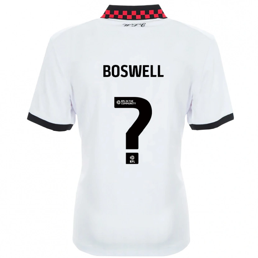 Danxen Hombre Camiseta Lucy Boswell #0 Blanco Negro 2ª Equipación 2025/26 La Camisa México