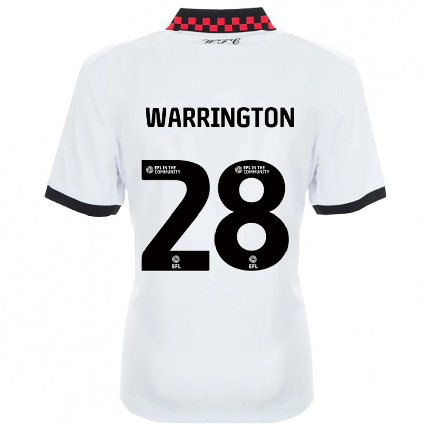 Danxen Hombre Camiseta Lewis Warrington #28 Blanco Negro 2ª Equipación 2025/26 La Camisa México